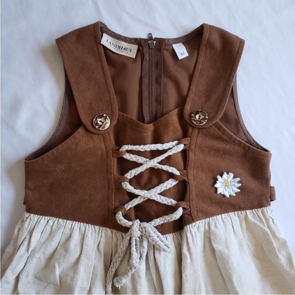 EUC European Dirndl dress, linen and cotton children’s size 5